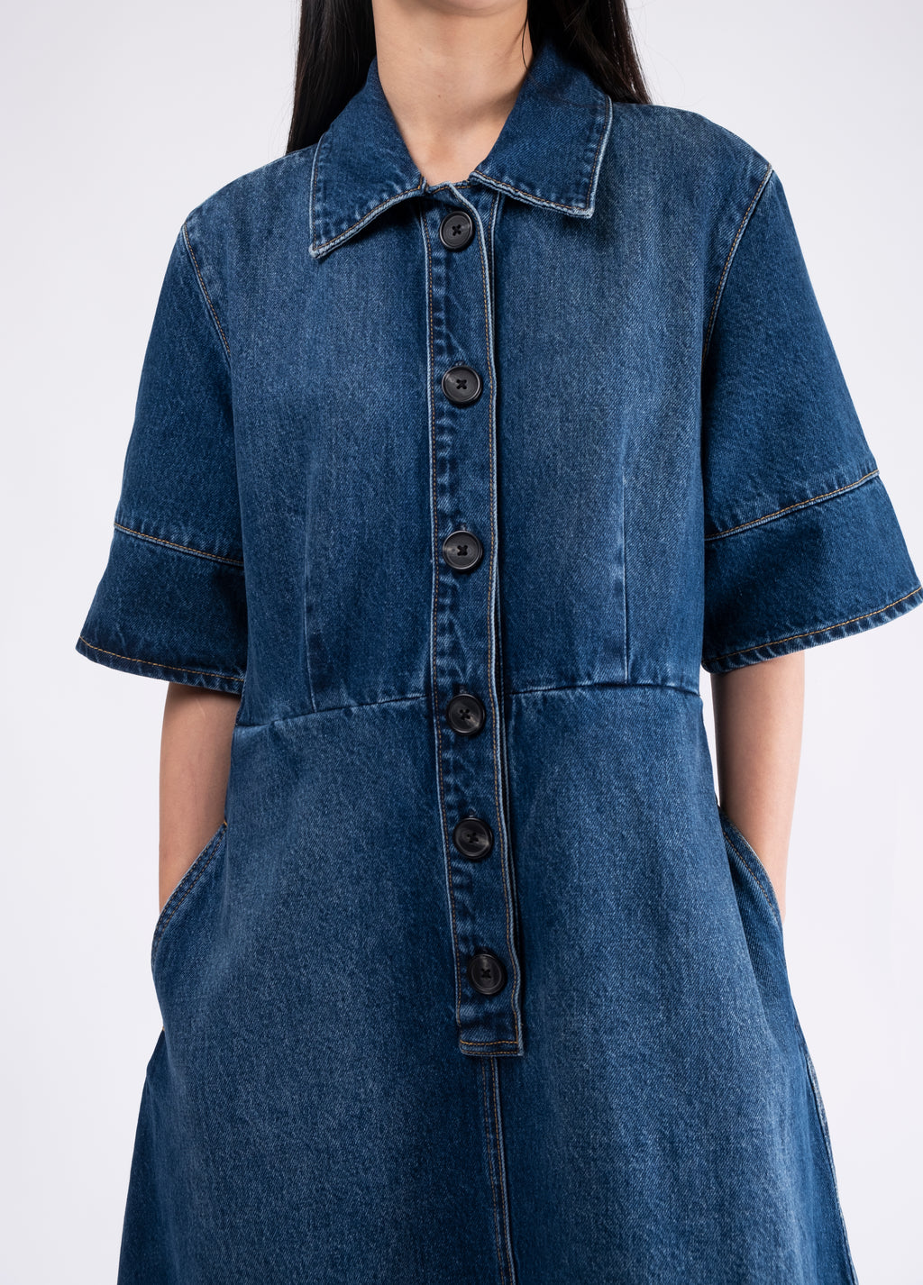 Short Sleeve Denim Dress