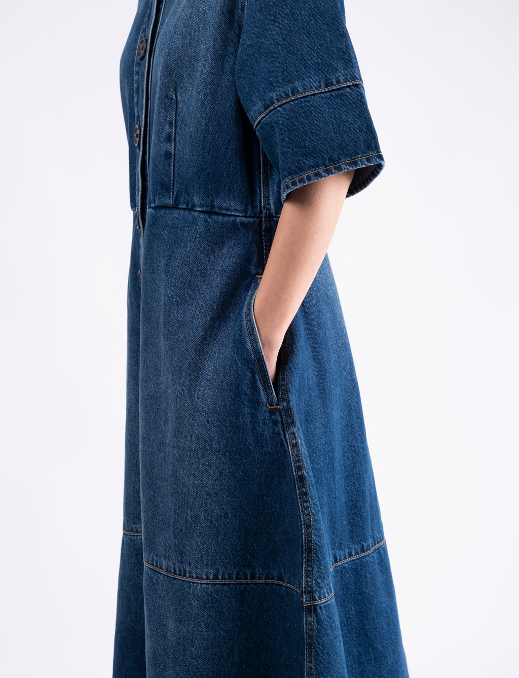 Short Sleeve Denim Dress