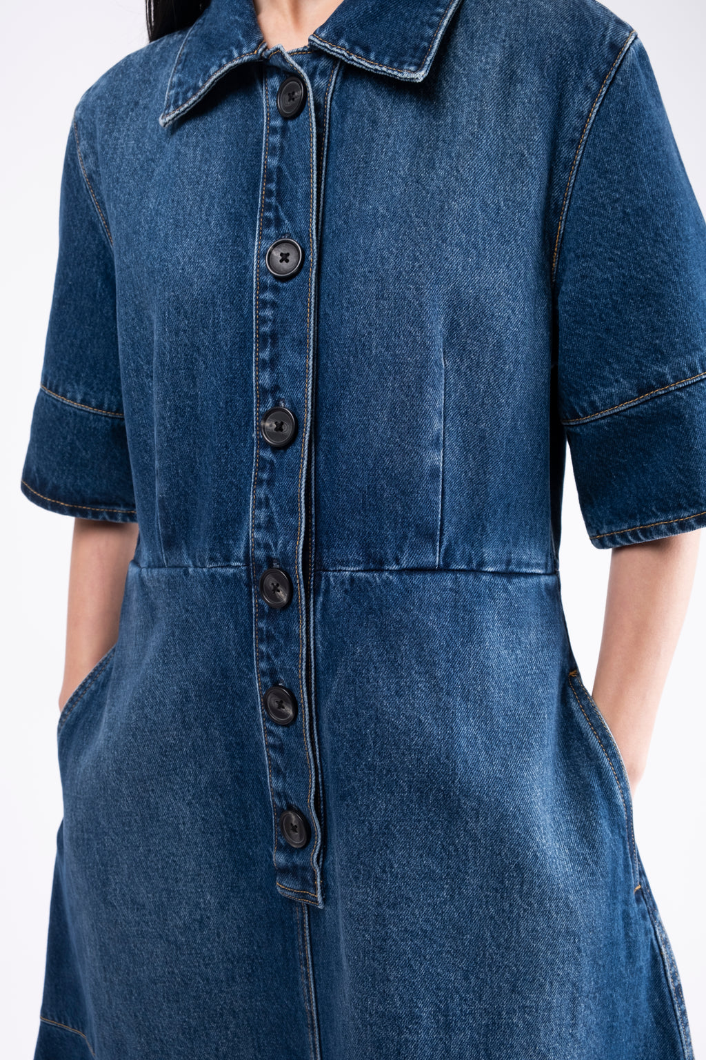 Short Sleeve Denim Dress