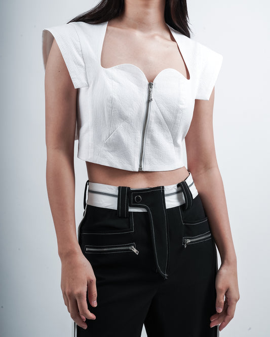 Crop Top With Zip Design