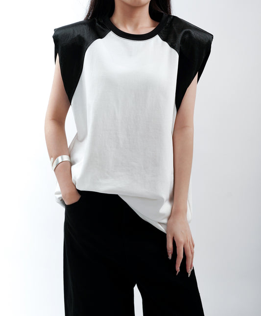 Duo-Tone Raglan Sleeveless Top