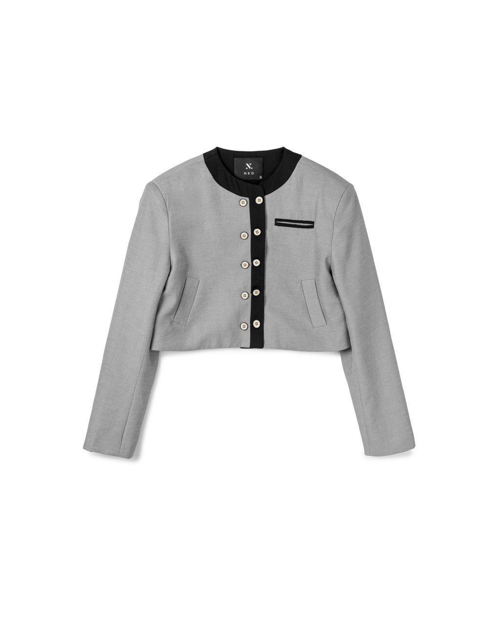 Mono-Trim Cropped Jacket