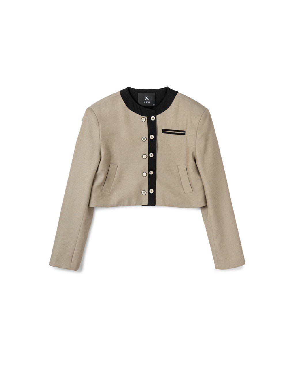 Mono-Trim Cropped Jacket