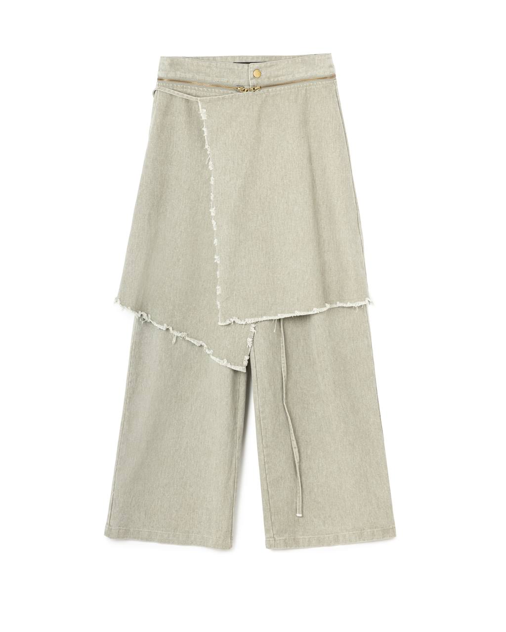 Distressed Wrap Denim Pants
