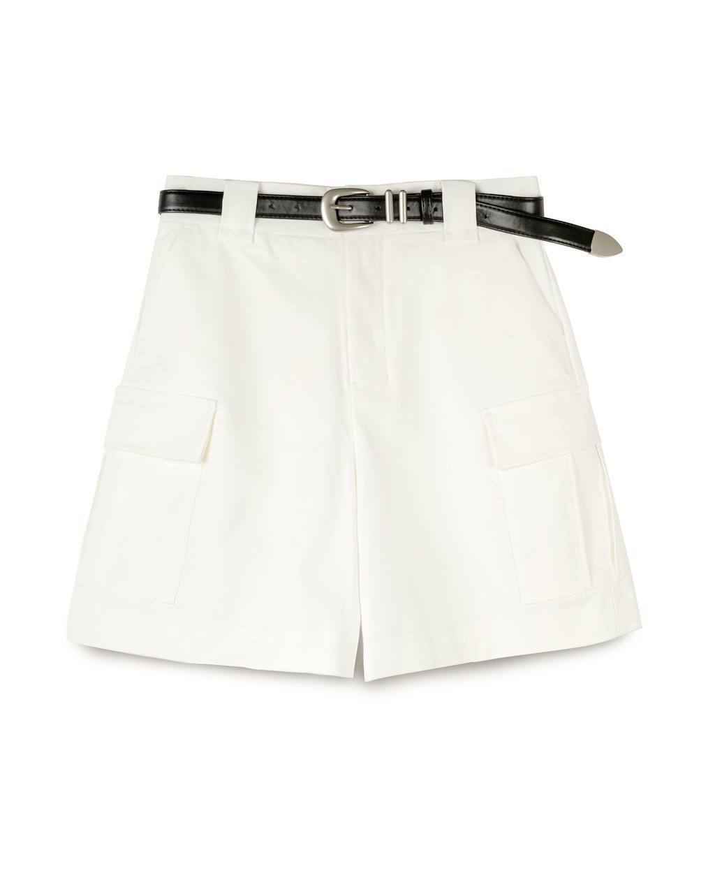 High Waist Cargo Shorts with Belt