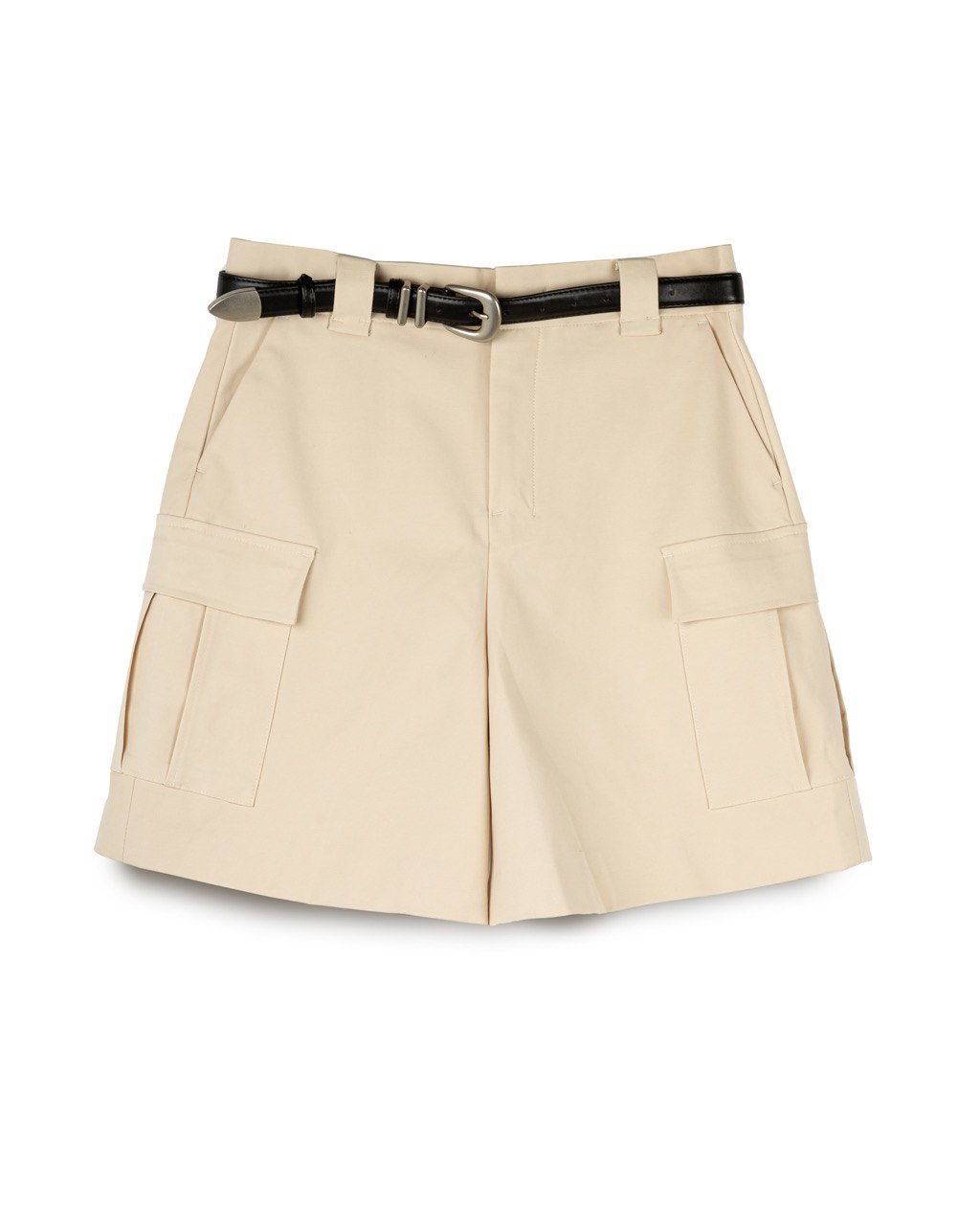High Waist Cargo Shorts with Belt