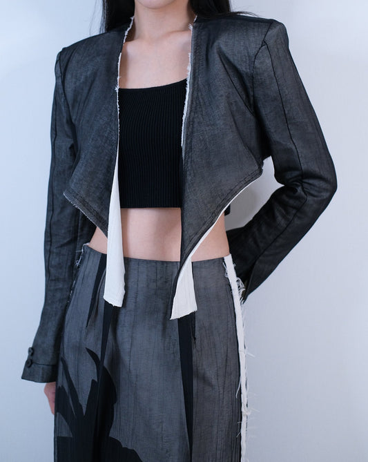 V-Neck Slim-Fit Halter Jacket