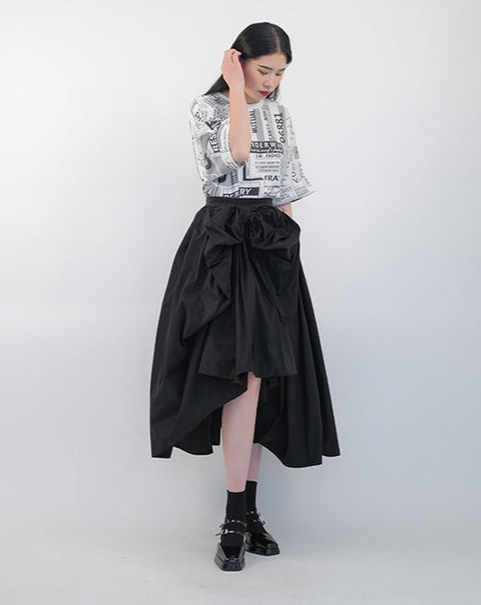 Flared Skirts with Bow Tie